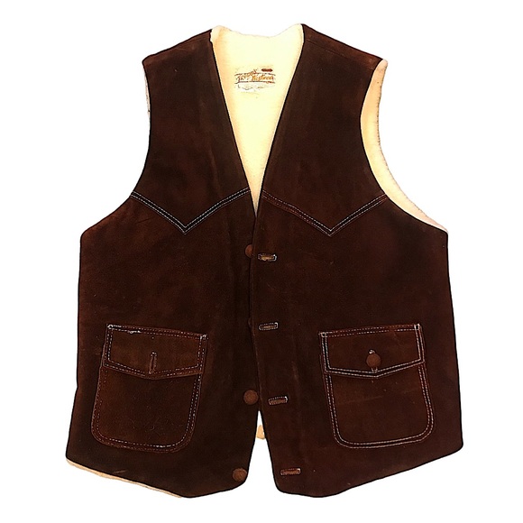 Frego’s Westwear Inc. Other - Vintage Genuine Leather “Sherpa” lined Vest